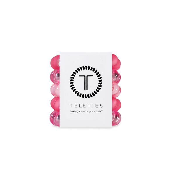 TELETIES - Spiral Hair Coils | Tiny | Pretty in Pink Hair Ties