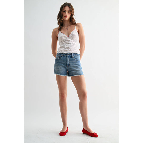 HIGH-RISE SHORTS RAW HEM