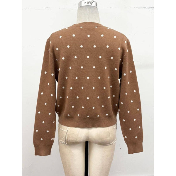 Fall Polka Dot Knit Cardigan