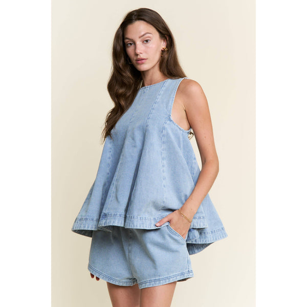 J.NNA - DENIM TOP & SHORTS SET