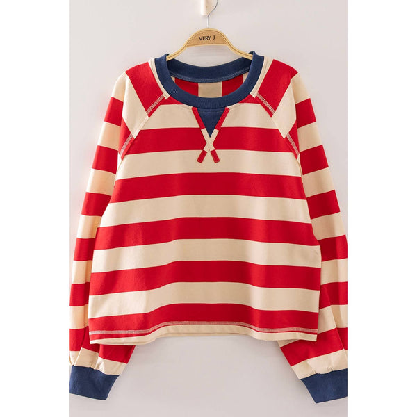 Casual Stripe Cropped Top
