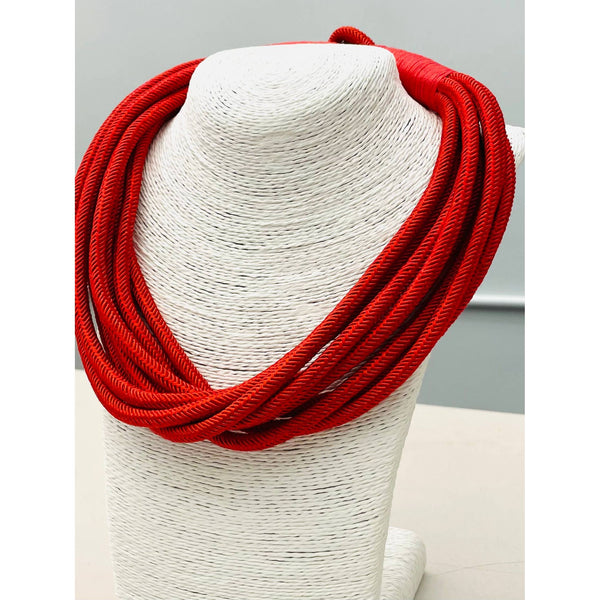 TWO FORTY TWO - "Original" Slub 8-Strand Necklace (red) NK183