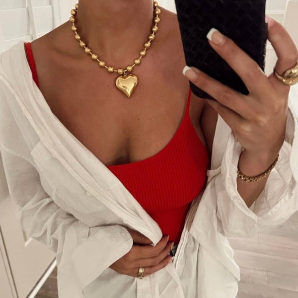 CHANSUTTPEARLS - BUBBLE HEART NECKLACE