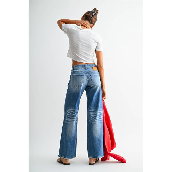 Mica Denim - Low Rise Wide Loose Fit Jeans