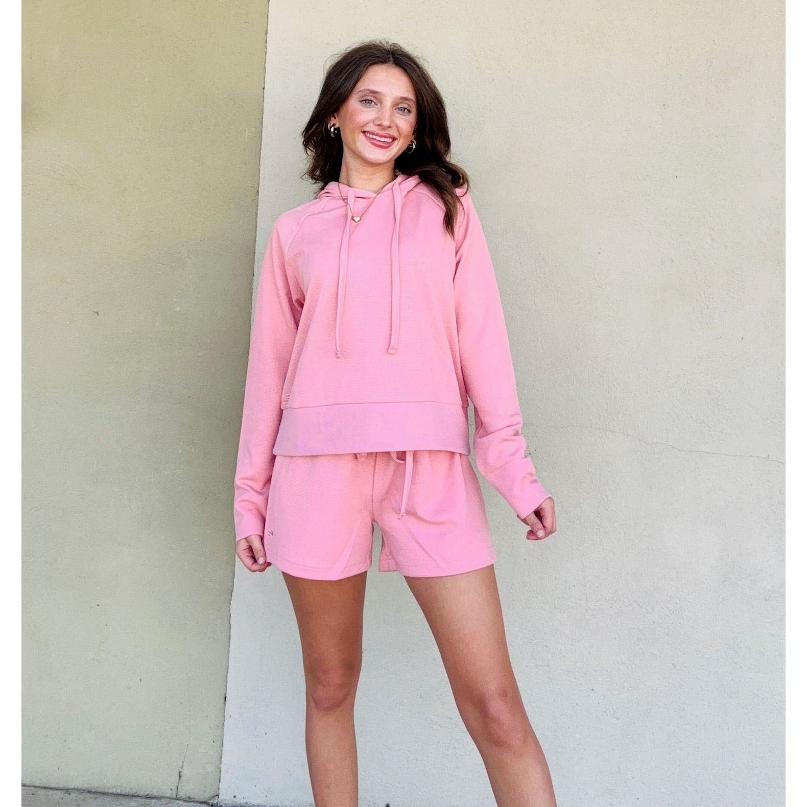 Southern Marsh Reagan Azalea Relaxed Waffle Hoodie