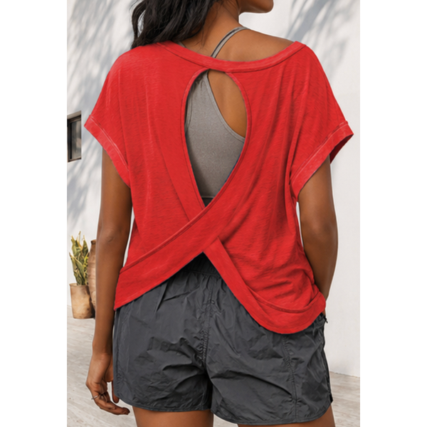 Red Cross-Back Shirt