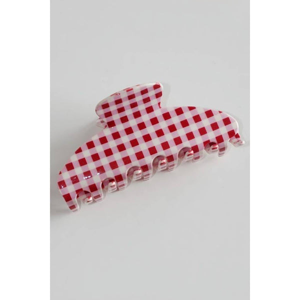 JOSSLYN by wall to wall - JUMBO STRIPE PLAID OVAL HAIR CLAW CLIPS | 40H1020
