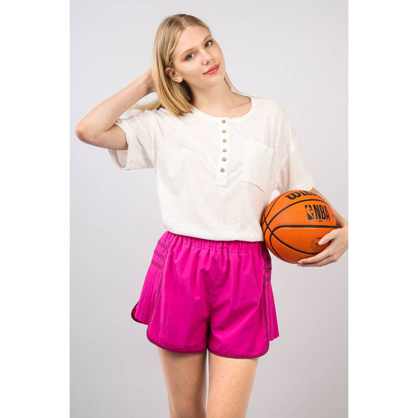 Side Pleated Detail Activewear Shorts