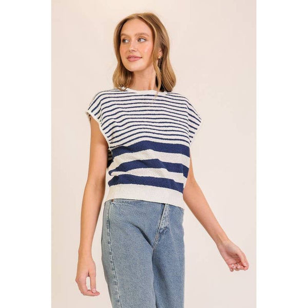 Lumiere - Striped Serenity Sleeveless Top
