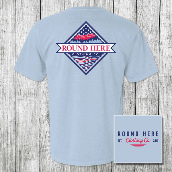 Patriotic Mountains Short Sleeve T Shirt