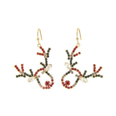 Reindeer Crystal Earring