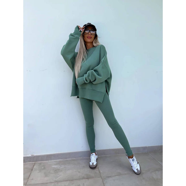 Suhkasana - Oversized Sweatshirt and Leggings Two Piece Set