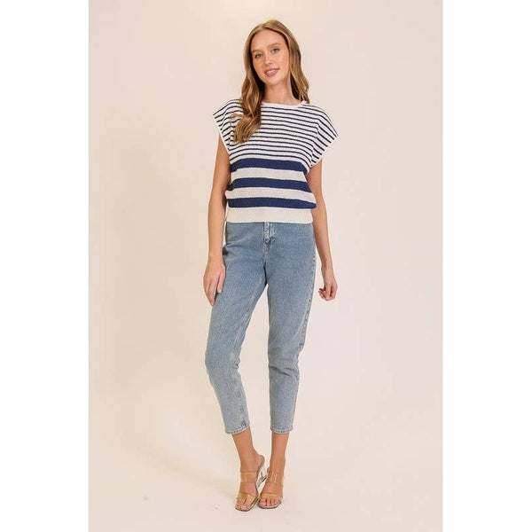 Lumiere - Striped Serenity Sleeveless Top