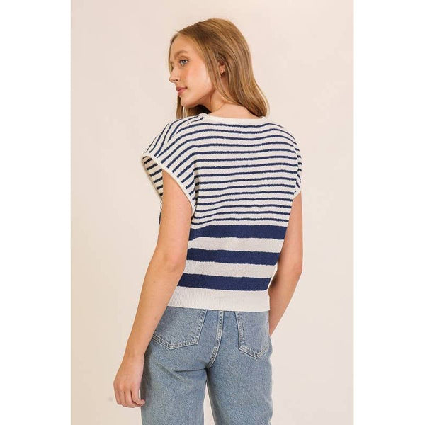 Lumiere - Striped Serenity Sleeveless Top