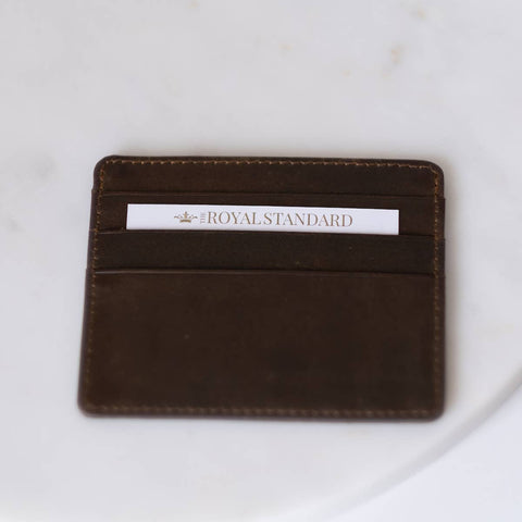 The Royal Standard - Leather Slim Wallet   Dark Brown   3.5x4