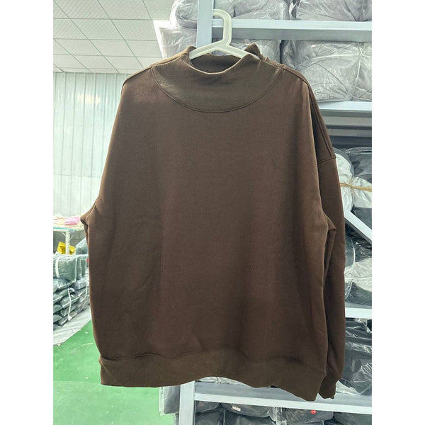 Suhkasana - Women's Oversized Mock Neck Fleece Pullover Sweatshirt