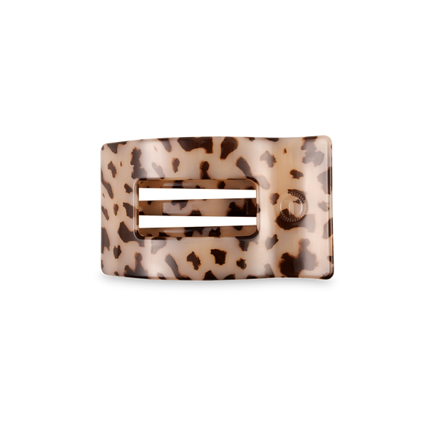 TELETIES - Flat Rectangle Hair Clip | Small | Blonde Tortoise