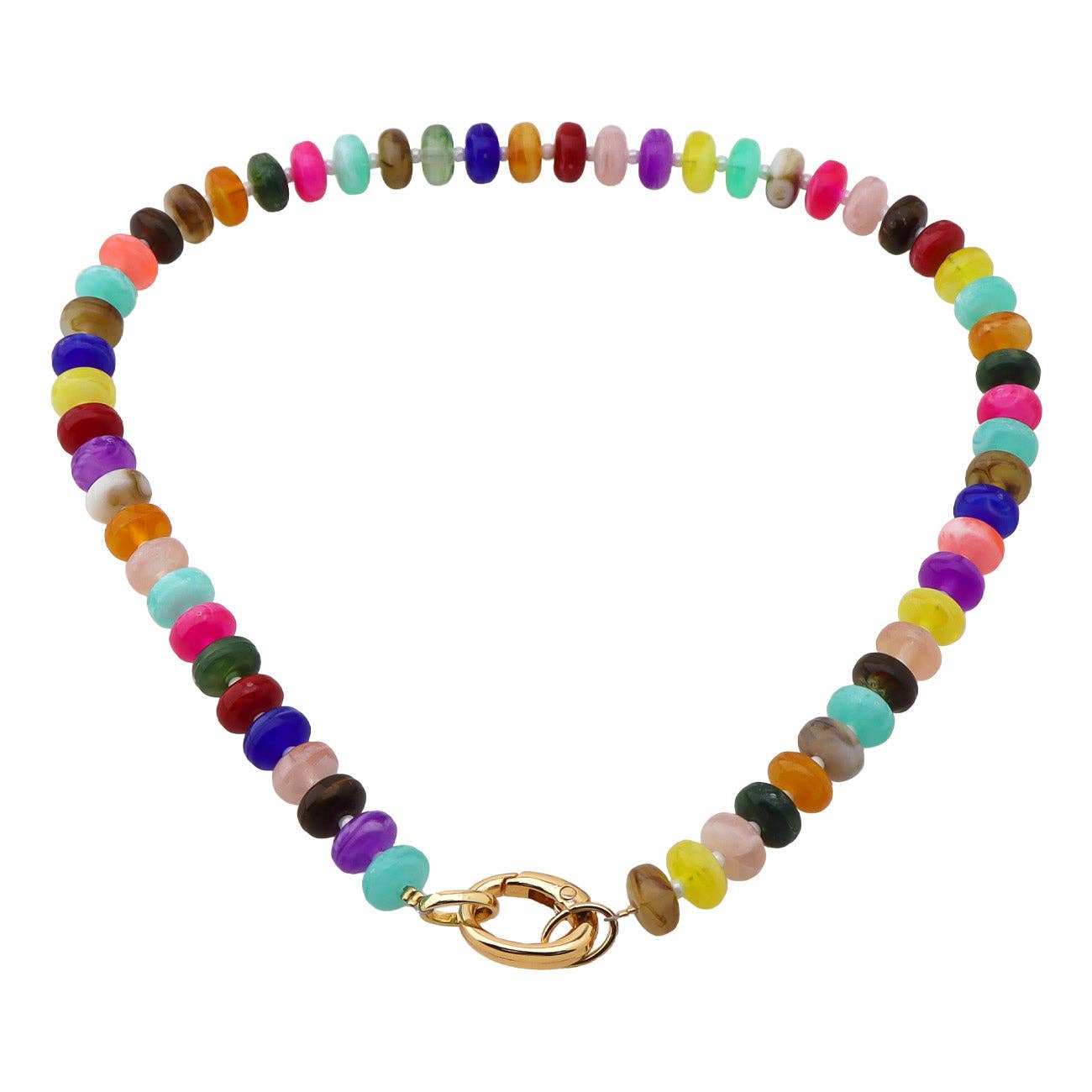 Multi Color Knotted Beaded Necklace
