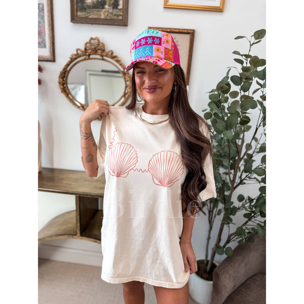 Seashell Bikini Graphic Tee on Ivory