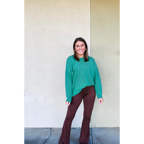 Raised Rib Long Sleeve With Pocket