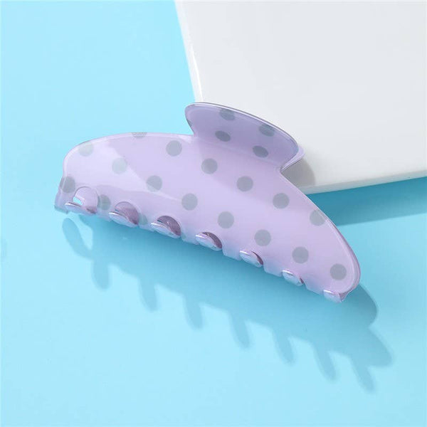 Retro Polka Dot Hair Claw - Glossy Spotted French