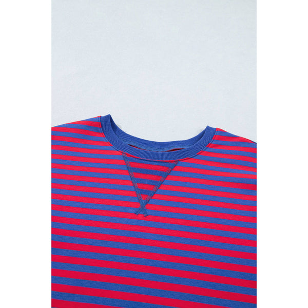 1 the Woman - Striped Cotton Pullover Short 2 PC Sets S-4X