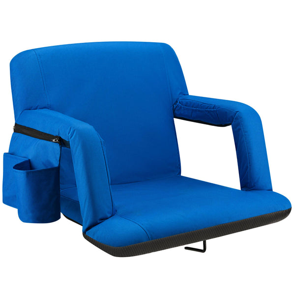 Royal Blue Reclining Stadium Seat with Armrests