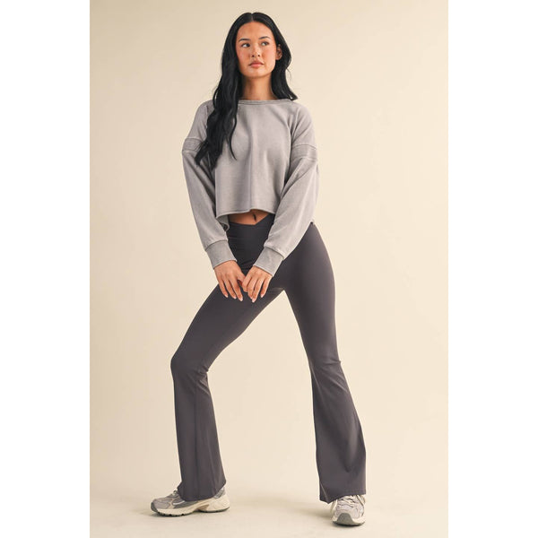 Mineral Wash Cutout Back Layering Sweatshirt