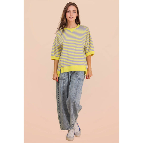 Oversized Stripe Casual Knit Top