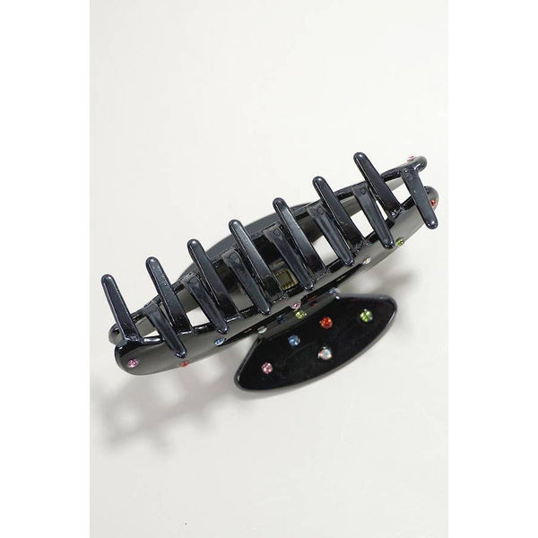 JUMBO RHINESTONE STUDDED LUX HAIR CLAW CLIPS