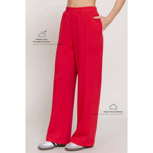 Elastic Waist Soft Modal Scuba Wide Pants