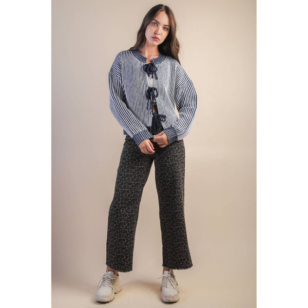 Leopard Printed Marine Straight Pants