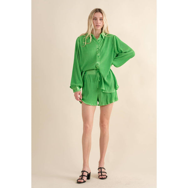 Accordian Blouse Short Lounge Set