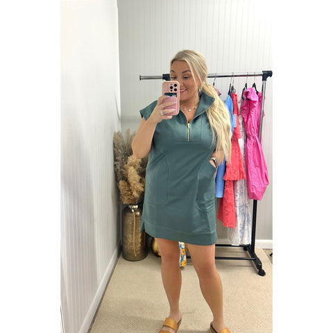 Elevated Knit Jacquard Zip Mini Dress