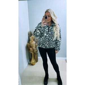 Sherpa Fleece Leopard Jacket