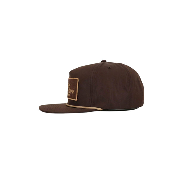American Flyway Waterfowl - Youth Throwback Vintage Rope Hat Brown w Patch and Tan Rope