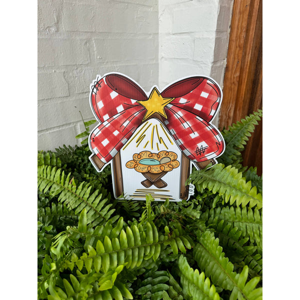Gingham Bow Nativity Decor by Lovely Reese