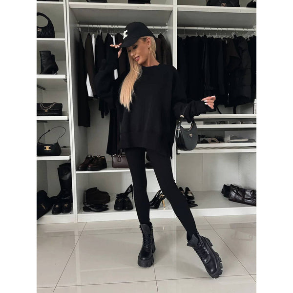 Suhkasana - Oversized Sweatshirt and Leggings Two Piece Set