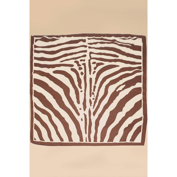 Large Vintage Zebra Print Bandana Scarf