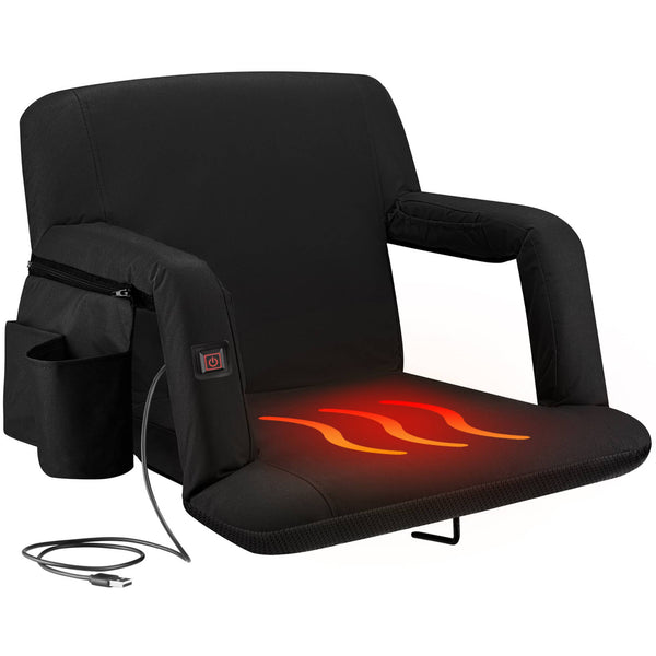 Reclining Heated Stadium Seat with Armrests