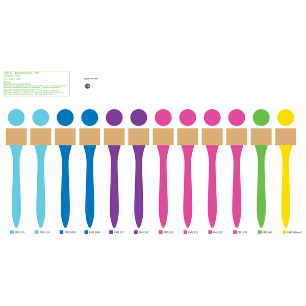 Novelty Brands - Fun Doh Squishy Dumpling Pen Desk Pop Variety - 12/Display