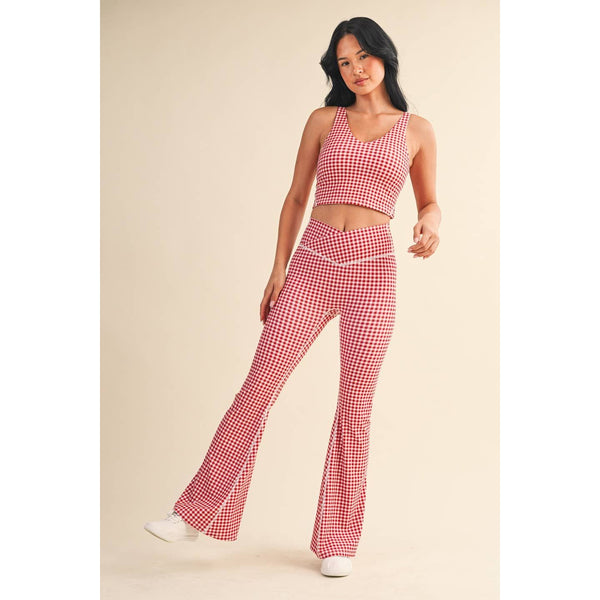 KIMBERLY C - Gingham Print Aligned Performance Cropped Tank Top by KIMBERLY C