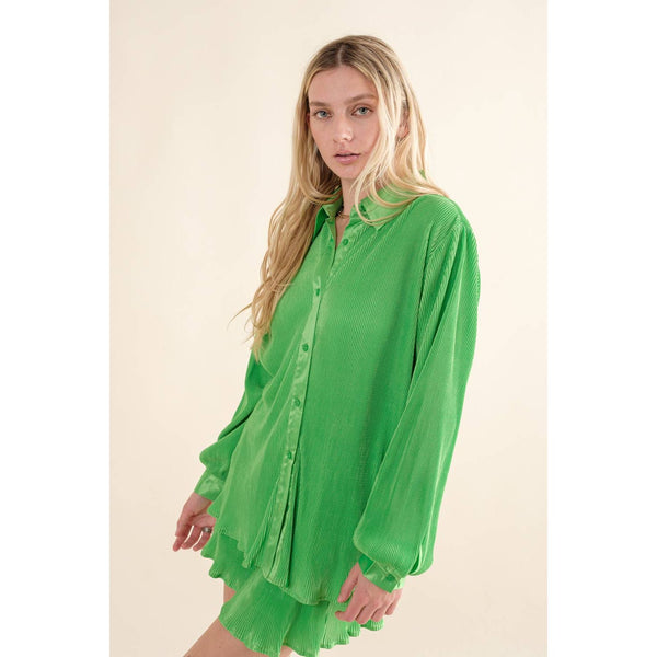 Accordian Blouse Short Lounge Set