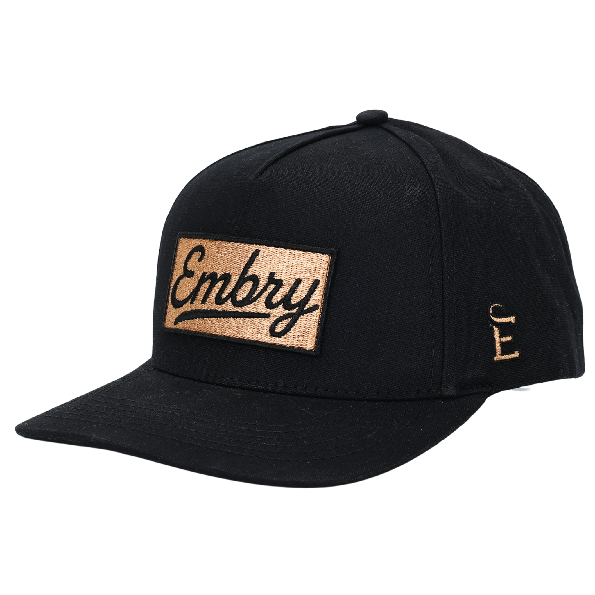 Black Waxed Canvas Hat- Logo Patch