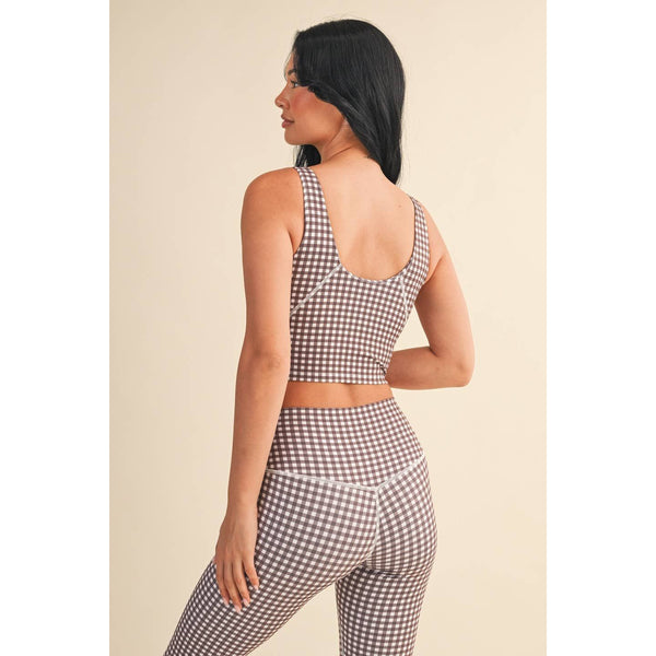 KIMBERLY C - Gingham Print Aligned Performance Cropped Tank Top by KIMBERLY C
