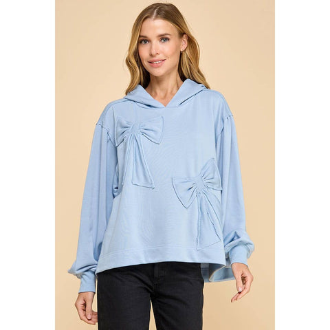 Oversized Hoodie with Accented Bows.