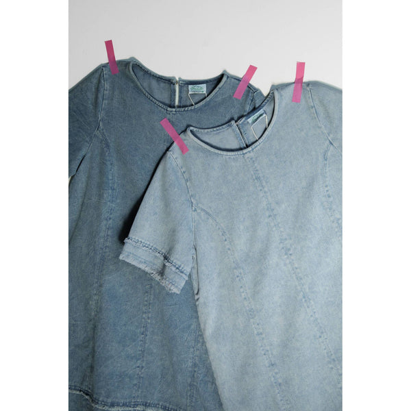 Washed Denim Shift Mini Dress by VERY J