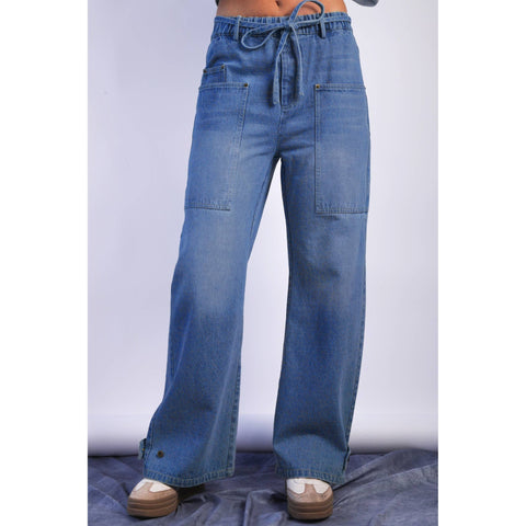 Wide Leg Washed Denim Jean