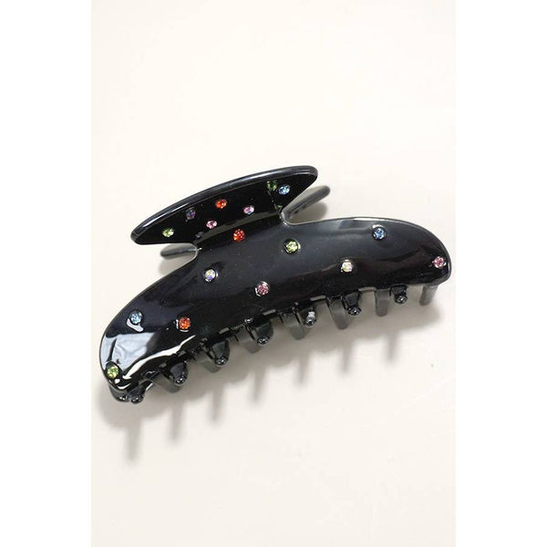 JUMBO RHINESTONE STUDDED LUX HAIR CLAW CLIPS