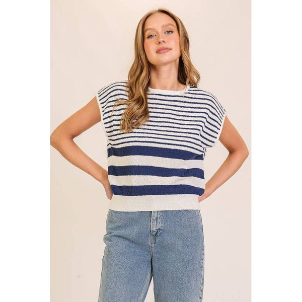 Lumiere - Striped Serenity Sleeveless Top
